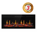 Semineu Electric Incorporabil Premium cu Ecran LCD HD, Flacari Ultra-Realiste, Sunet Autentic, Negru