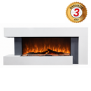 Semineu Electric Smart cu WiFi si Sunet Realist, 2000W, 7 Culori Flacara, Telecomanda si Termostat – SAFECARE 5202 Alb