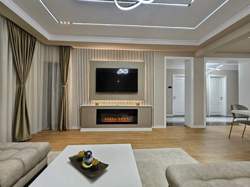 Built-in Electric Fireplace, with Sound, WI-FI, 7 colors and 5 levels of flame intensity