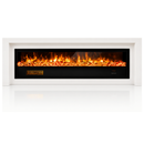 Electric Fireplace in Solid White Oak Wood, Remote Control