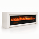 Electric Fireplace in Solid White Oak Wood, Remote Control