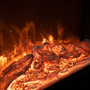 Електрическа камина от масивен дъб в винтидж кафяво, с дистанционно управление