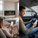 Semineu Electric Smart Incorporabil, cu WiFi si Sunet Realist, 1800W, 7 Culori Flacara, Telecomanda si Termostat – SAFECARE 4802