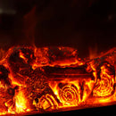 Електрическа камина от масивен черен дъб със златни вложки, дистанционно управление