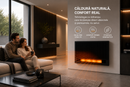 Kandallóhatású sugárzó panel LED lángvetítéssel - modern dizájn, 1700 W