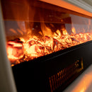 Електрическа камина от масивна бяла дъбова дървесина с шарка, дистанционно управление