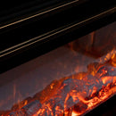 Електрическа камина от масивен черен дъб със златни вложки, дистанционно управление