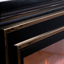 Електрическа камина от масивен черен дъб със златни вложки, дистанционно управление