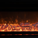 Електрическа камина от масивен черен дъб със златни вложки, дистанционно управление