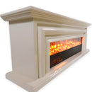 Електрическа камина от масивна бяла дъбова дървесина с шарка, дистанционно управление