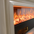 Електрическа камина от масивна бяла дъбова дървесина с шарка, дистанционно управление