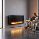 LED lángvetítő sugárzó panel - termosztát, modern dizájn, 2100 W