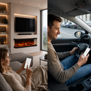 Semineu Electric Incorporabil 3D, Smart cu WiFi si Sunet Realist, 1800W, Sticla pe 3 laturi, 7 Culori Flacara, Telecomanda si Termostat 100cm – SAFECARE 4001