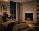 LCD Flame Projection Radiant Panel - Thermostat, Modern Design, 1700W