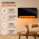Инфрачервен лъчист панел с LED пламъци - термична ефективност с нагревателен елемент от графен и въглерод, термоустойчиво стъкло, 1311 W
