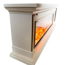 Електрическа камина от масивен дъб в цвят слонова кост със златни бронзови вложки, дистанционно управление