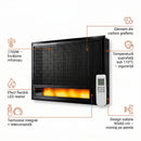 Kandallóhatású sugárzó panel LED lángvetítéssel - modern dizájn, 1700 W