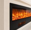 Electric Fireplace in Solid White Oak Wood, Remote Control