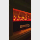 Електрическа камина от масивна бяла дъбова дървесина с шарка, дистанционно управление