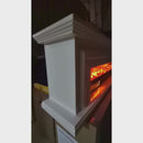 Електрическа камина от масивна бяла дъбова дървесина с шарка, дистанционно управление