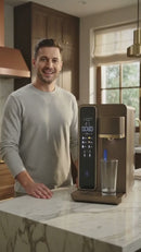 Purified and hydrogenated water dispenser with heating in 3 seconds