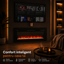 Semineu Electric Smart Incorporabil, cu WiFi si Sunet Realist, 1800W, 7 Culori Flacara, Telecomanda si Termostat – SAFECARE 4802