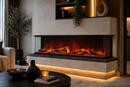 Semineu Electric Incorporabil 3D, Smart cu WiFi si Sunet Realist, 1800W, Sticla pe 3 laturi, 7 Culori Flacara, Telecomanda si Termostat 100cm – SAFECARE 4001