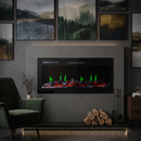 Semineu Electric Incorporabil Premium cu Ecran LCD HD, Flacari Ultra-Realiste, Sunet Autentic, Negru