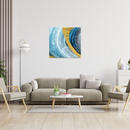 Panou Radiant Ceramic cu Infarosu, Tip Tablou, Telecomanda, WI-FI, Termostat, Model Abstract Blue2 - 500W (10MP)– ArtHeat Safecare