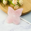 Piatra Gua Sha tip Fluture, pentru Masaj Facial, din Quartz Roz