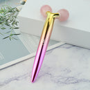 Roller Masaj Facial tip Y, din Quartz Roz