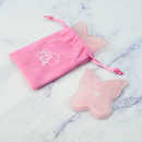 Piatra Gua Sha tip Fluture, pentru Masaj Facial, din Quartz Roz