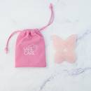 Piatra Gua Sha tip Fluture, pentru Masaj Facial, din Quartz Roz