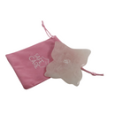 Piatra Gua Sha tip Fluture, pentru Masaj Facial, din Quartz Roz