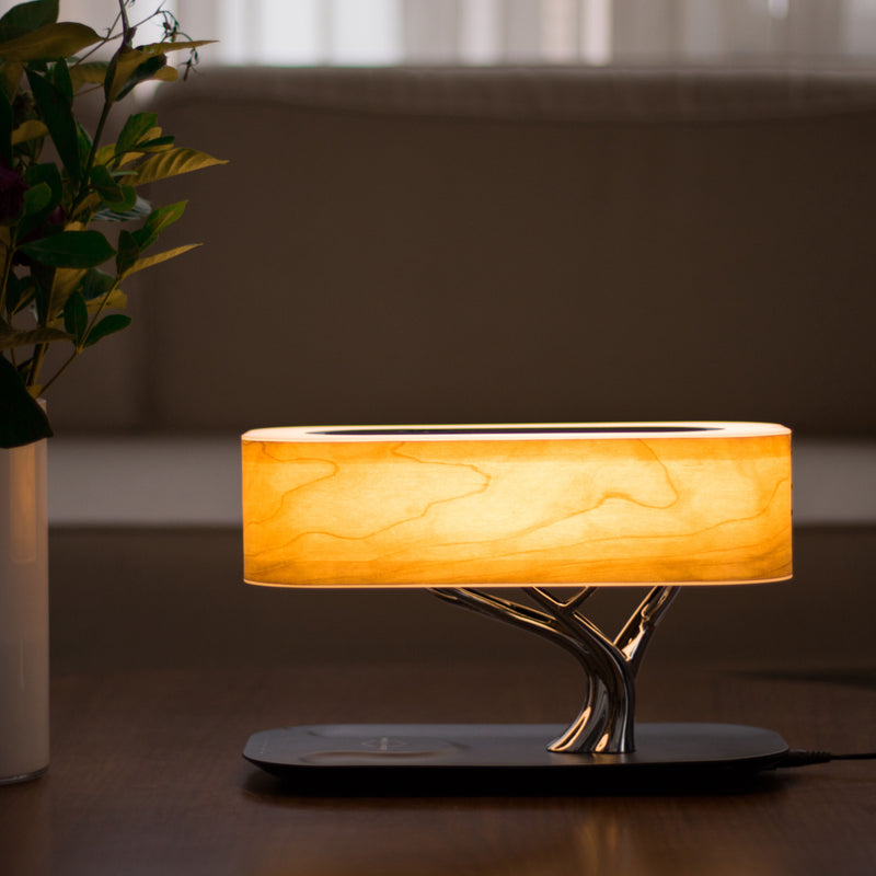 Lampa Birou LED cu Incarcator Wireless si Boxa Bluetooth, Home Tree