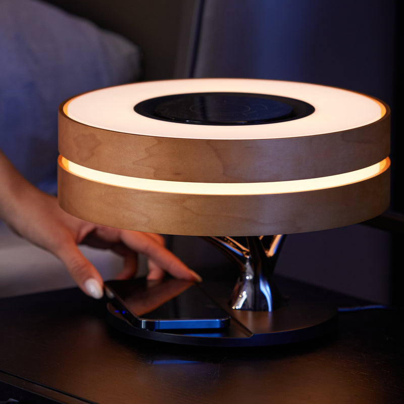 Lampa LED Birou, cu Incarcator Wireless, Boxa Bluetooth, Control Touch