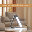 Lampa Birou LED Triangle, cu Incarcare Wireless si 10 setari de Lumina