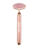 Roller Electric pentru Masaj Facial din Quartz Roz, cu Vibratii