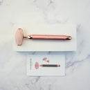 Roller Electric pentru Masaj Facial din Quartz Roz, cu Vibratii