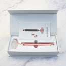 Roller Electric pentru Masaj Facial din Quartz Transparent, cu Vibratii