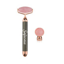 Roller Electric pentru Masaj Facial, 2 in 1, cu Vibratii, din Quartz Roz